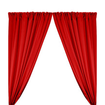 Poplin (60") Rod Pocket Curtains - Red