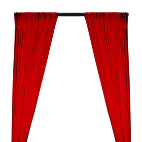 Power Mesh Rod Pocket Curtains - Red
