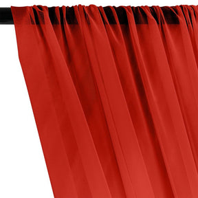 Silk Georgette Chiffon Rod Pocket Curtains - Red
