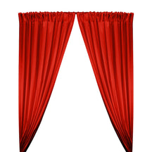 Stretch Charmeuse Satin Rod Pocket Curtains - Red