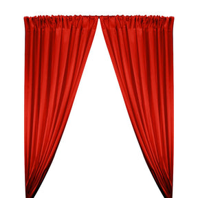 Stretch Charmeuse Satin Rod Pocket Curtains - Red