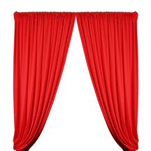 Stretch Velvet Rod Pocket Curtains - Red