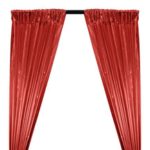 Tissue Lame Rod Pocket Curtains - Red