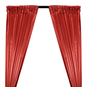 Tissue Lame Rod Pocket Curtains - Red