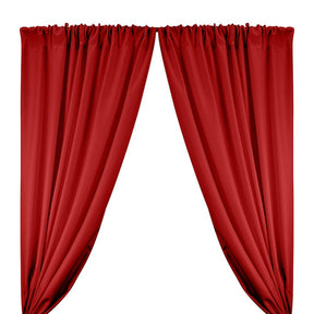 Polyester Twill Rod Pocket Curtains - Red