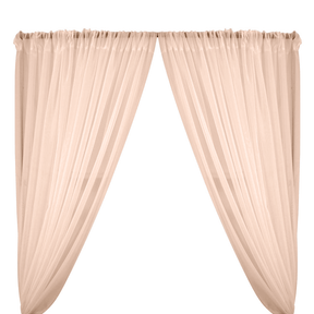 Sheer Voile Rod Pocket Curtains - Rose Gold