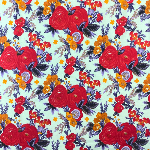 Rose Printed Broadcloth Fabric