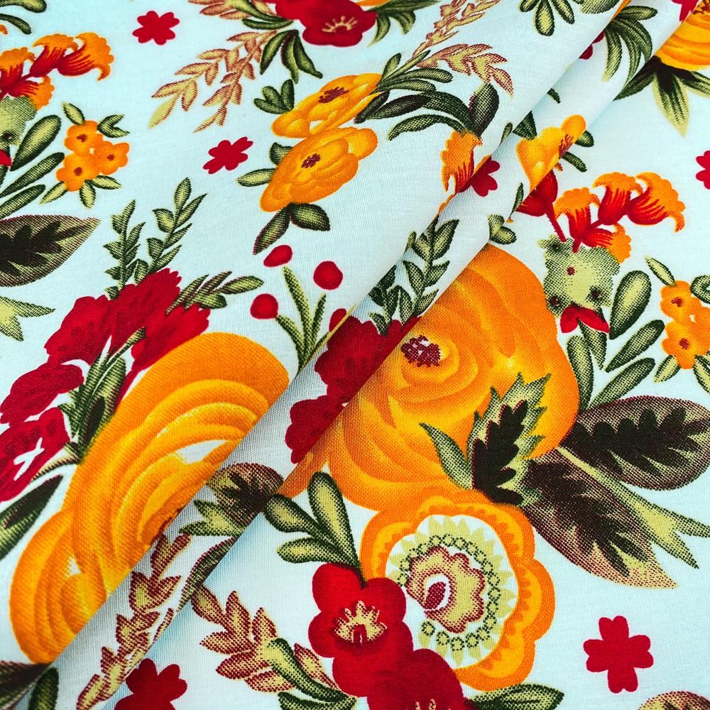 Rose Printed Broadcloth Fabric