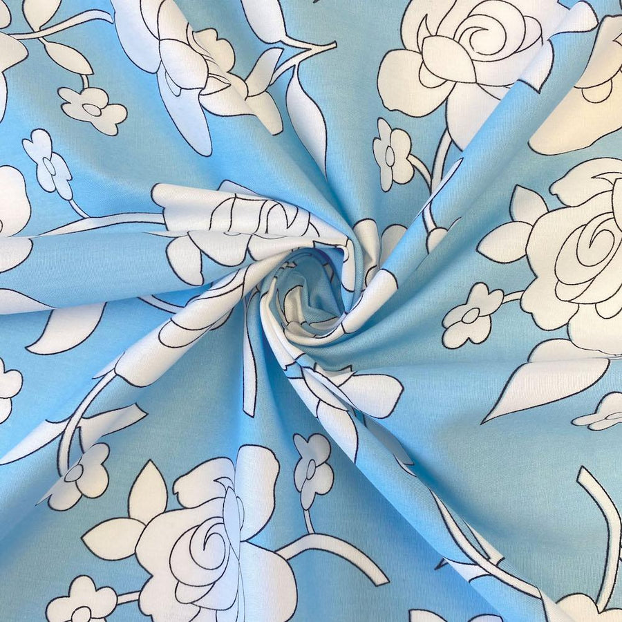 Rosette Printed Fabric Cotton/Polyester Broadcloth 60
