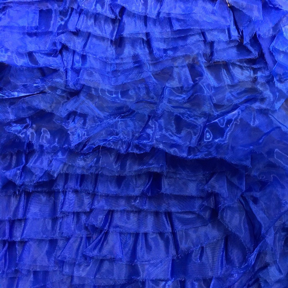 Royal Blue Ruffle Organza Fabric
