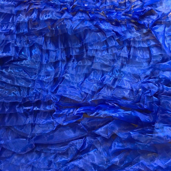 Royal Blue Ruffle Organza Fabric