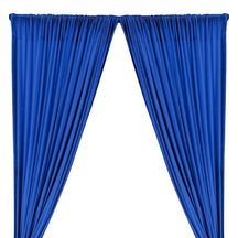 All-Over Micro Sequins Starlight On Stretch Mesh Rod Pocket Curtains - Royal Blue