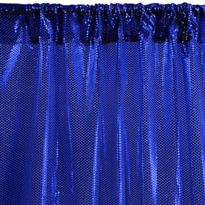 American Trans Knit Sequins Rod Pocket Curtains - Royal Blue