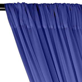Polyester Chiffon Rod Pocket Curtains - Royal Blue