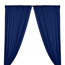 Cotton Voile Rod Pocket Curtains - Royal Blue