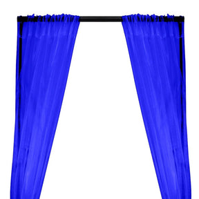 Crystal Organza Rod Pocket Curtains - Royal Blue