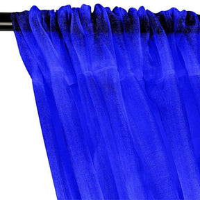 Crystal Organza Rod Pocket Curtains - Royal Blue
