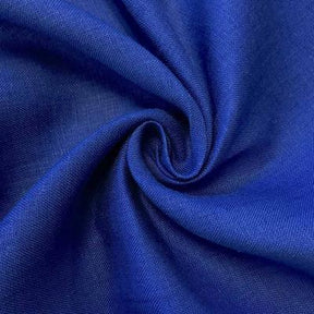 Natural Linen Rod Pocket Curtains - Royal Blue