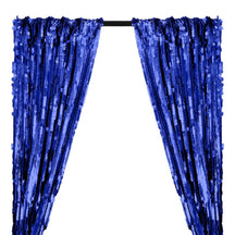 Paillette Circle Sequins Rod Pocket Curtains - Royal Blue