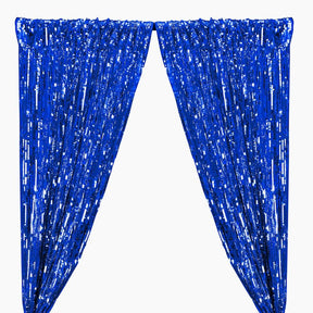 Rectangle Piano Sequins Rod Pocket Curtains - Royal