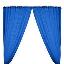Sheer Voile Rod Pocket Curtains - Royal Blue