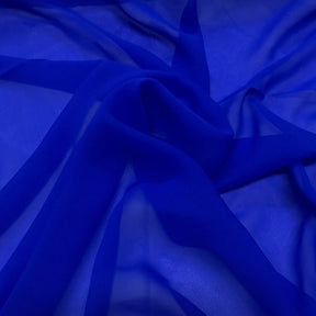 Silk Georgette Chiffon Rod Pocket Curtains - Royal Blue