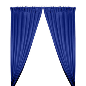 Stretch Charmeuse Satin Rod Pocket Curtains - Royal Blue