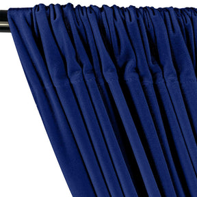Stretch Velvet Rod Pocket Curtains - Royal Blue