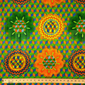 Rubix Green African Print Fabric