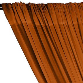 Cotton Voile Rod Pocket Curtains - Rust