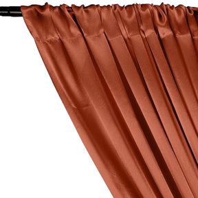 Crepe Back Satin Rod Pocket Curtains - Rust