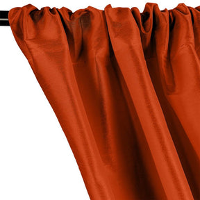 Polyester Dupioni Rod Pocket Curtains - Rust 31