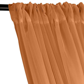 Sheer Voile Rod Pocket Curtains - Rust