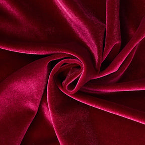 Stretch Velvet Fabric 60'' Wide by The Yard for Sewing Apparel Costumes Craft (1 Yard, Burgundy)