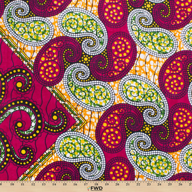 African Print Fabric (90131-1) 100% Cotton 44/45