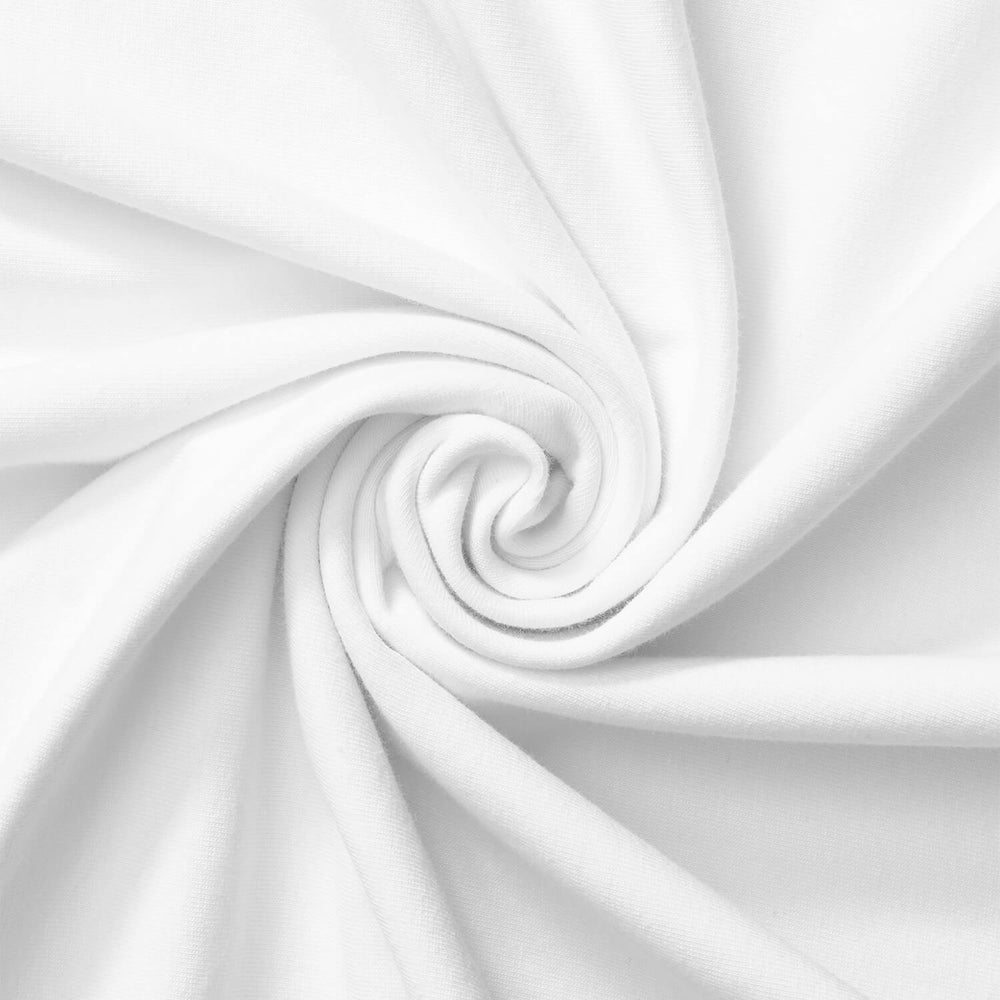 Cotton Jersey Lycra Spandex Knit Stretch Fabric 58/60 inch Wide (White)