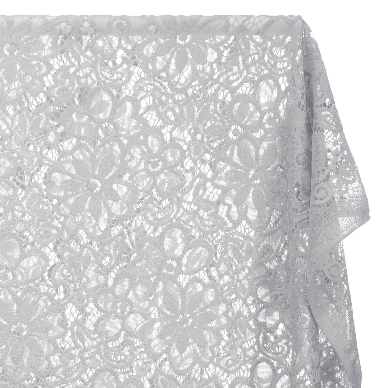 Florence Stretch Lace Fabric SV575313 Silver Image A1