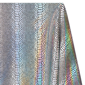 Snake Scale Hologram Tricot Foil Fabric