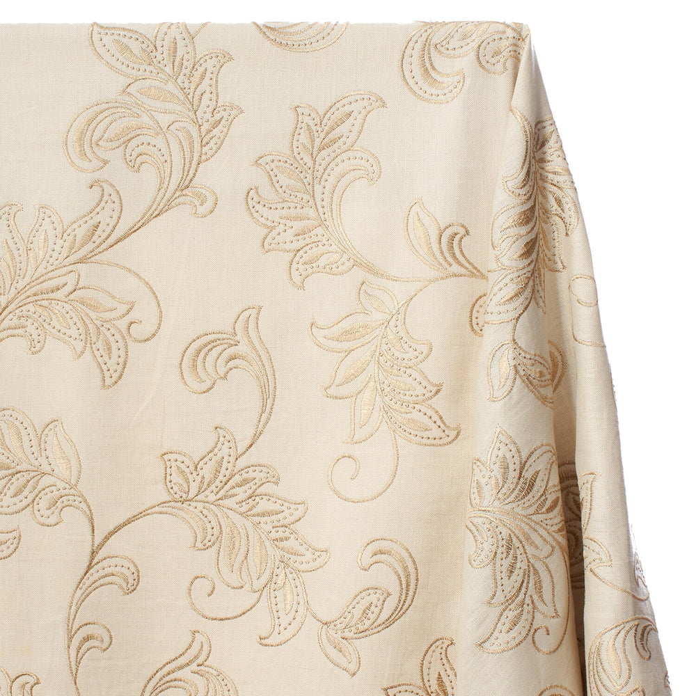Beige Embroidery Fabric - Fabric Warehouse