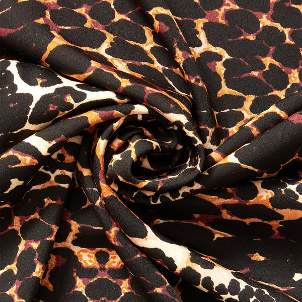 Jaguar Crepe De Chine Print Fabric