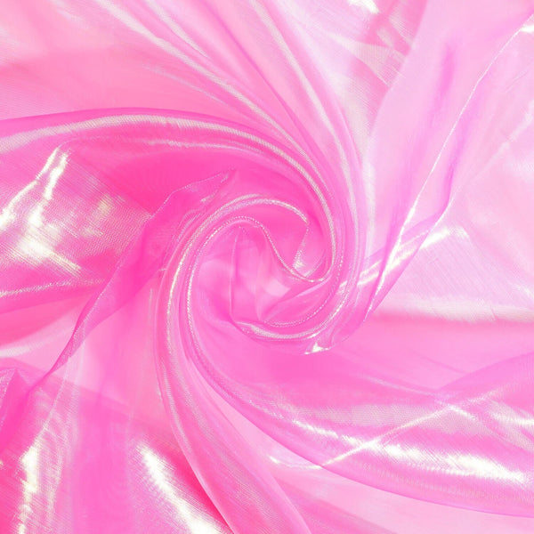 Fuchsia Silver Metallic Organza Fabric main image 1