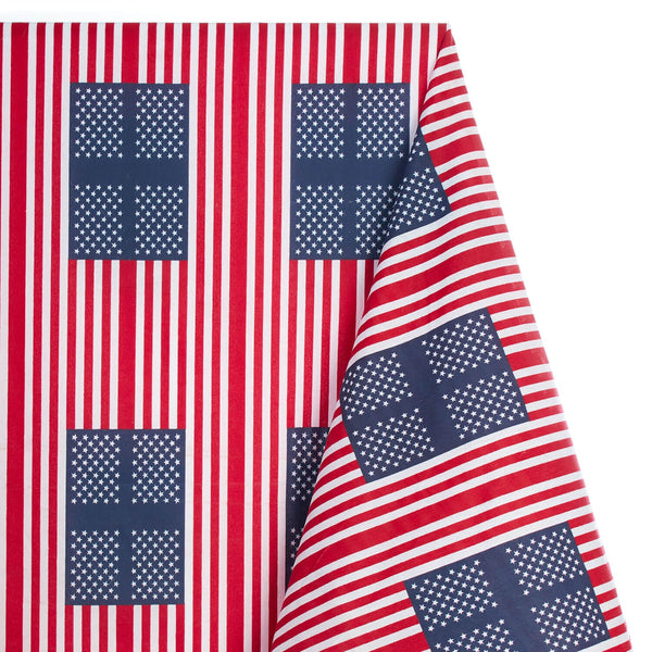 No-Fray Cotton Sheeting - American Flag Print