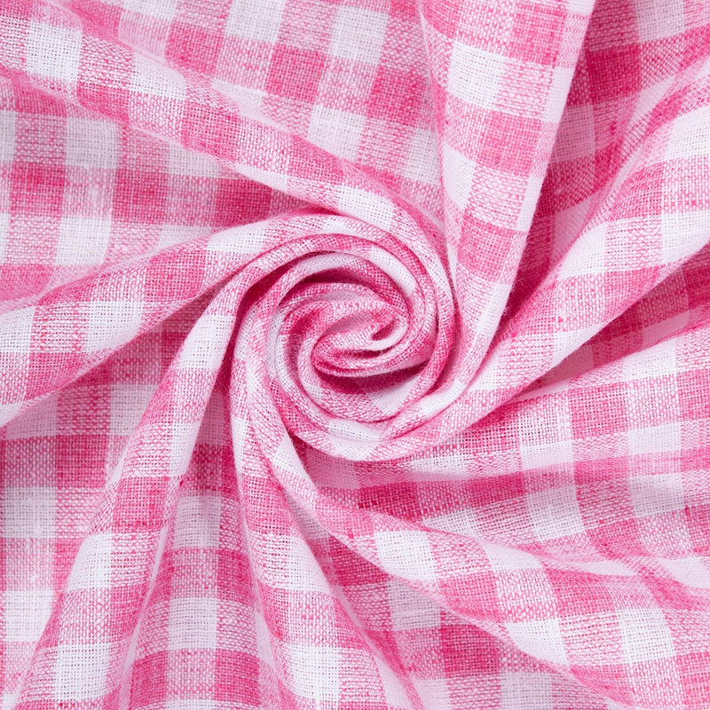 Gingham Check LinenLook Fabric Fabric Wholesale Direct