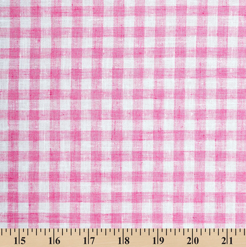 Gingham Check Linen-Look Fabric | Fabric Wholesale Direct