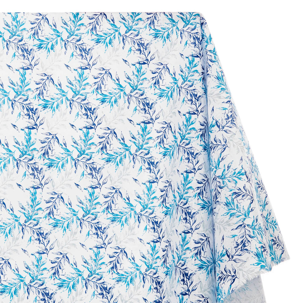 Bay Leaf Print Linen-Look Fabric | Fabric Wholesale Direct