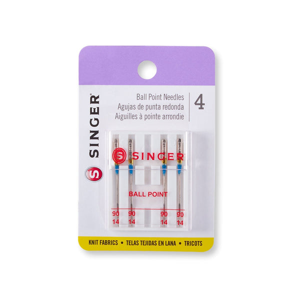 Singer Ball Point 90/14 Medium Weight Sewing Needles (4 Pack)