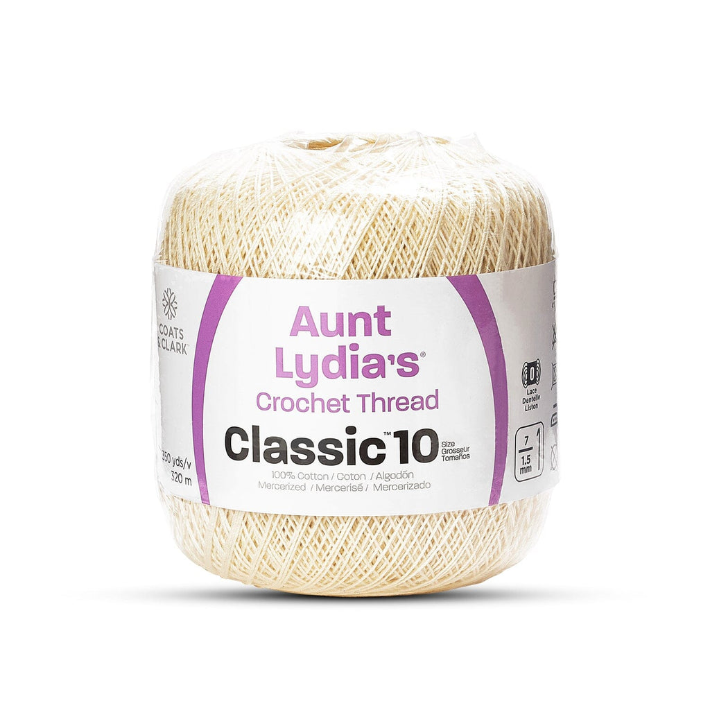 Aunt Lydia's Crochet Thread Size 10, 100% Mercerized Cotton. 3 Ply