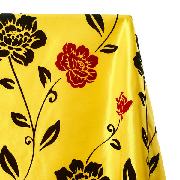 Floral Flocked Velvet Taffeta