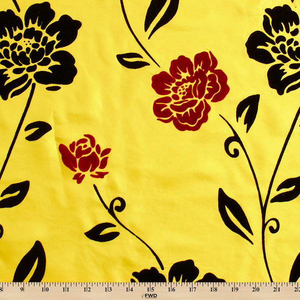 Floral Flocked Velvet Taffeta