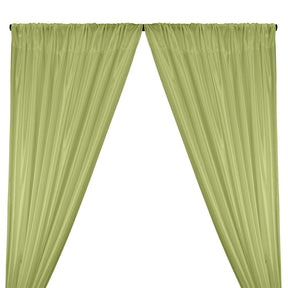 Poly China Silk Lining Rod Pocket Curtains - Sage